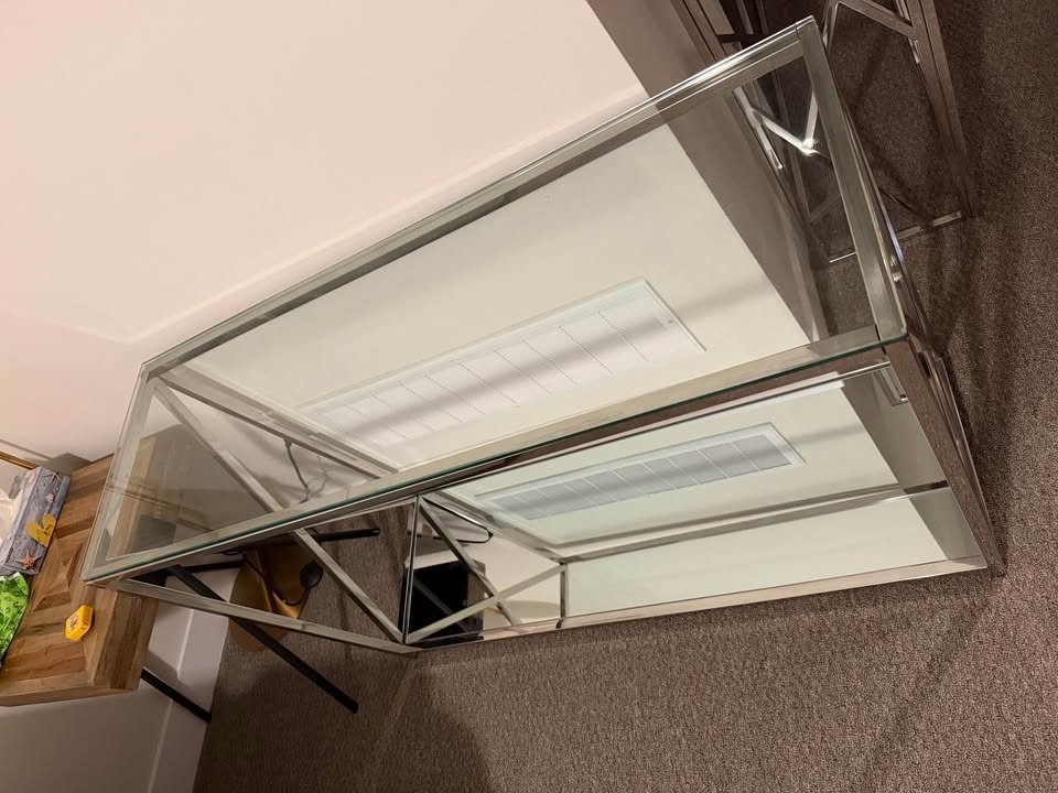 Mirrored Console Table with Chrome Finish - photo 2