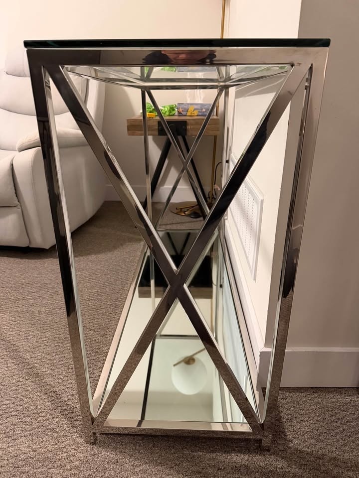 Mirrored Console Table with Chrome Finish - photo 3