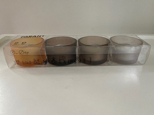 Set of Four Votive Candles with Holders IKEA