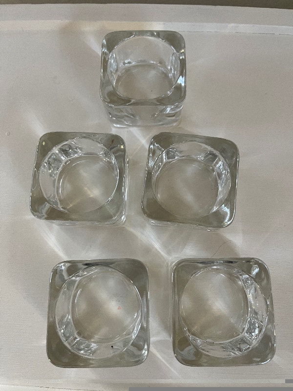 Set of Five Glass Votive Candle Holders - photo 3