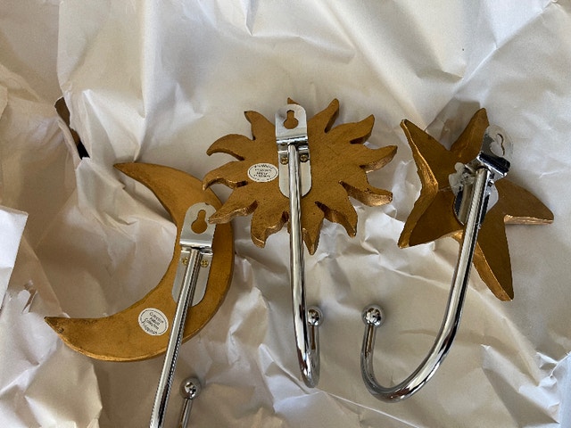 Set of Three Lunar-Star-Themed Decorative Hooks Large - photo 5