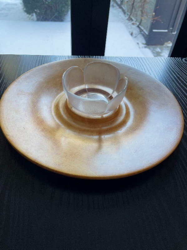 ROSENTHAL Serving Platter with Glass Bowl - photo 2