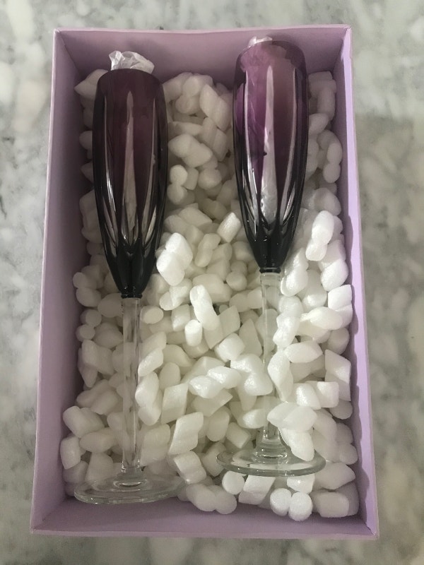 DAVID REDMAN Crystal Champagne Flutes - Amethyst Retail $300 - photo 3