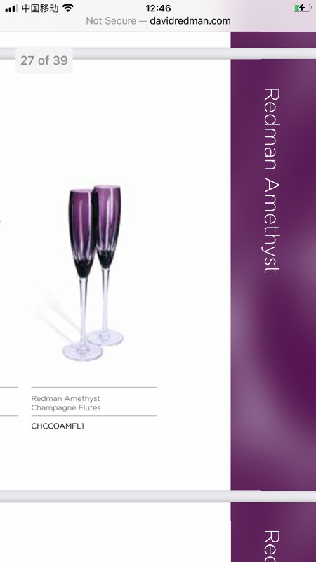 DAVID REDMAN Crystal Champagne Flutes - Amethyst Retail $300 - photo 5