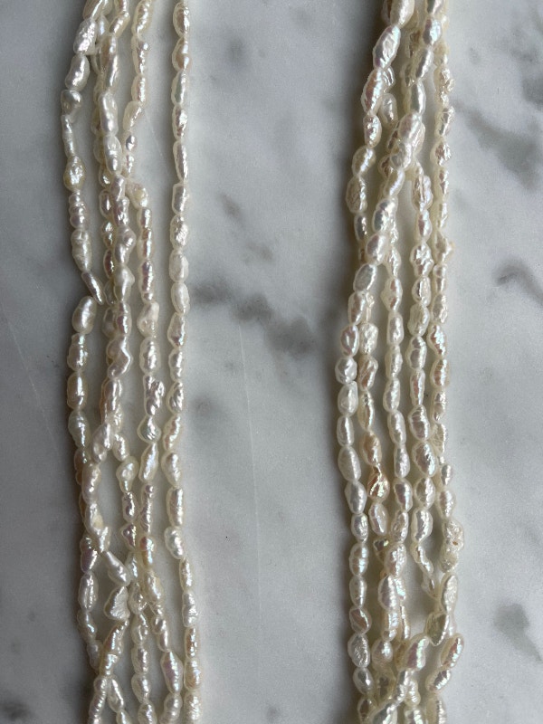 Keishi Pearl Necklace 5 Strand Torsade 60 cm - photo 3