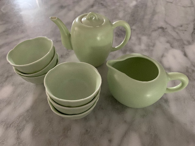 Chinese Tea Set Porcelain Celadon Green