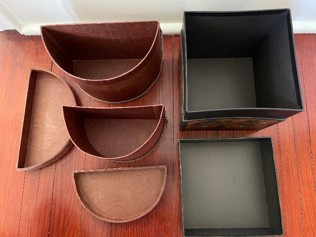 Set of Three Decorative Storage Boxes Like New - photo 3
