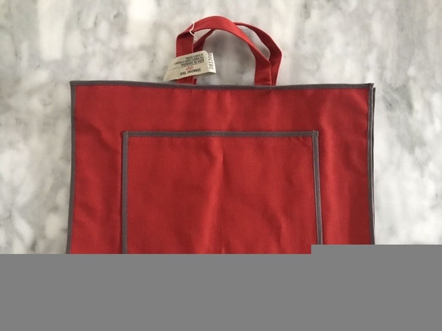 SHANGHAI TRIO Red Cloth Portfolio Work Bag - photo 2