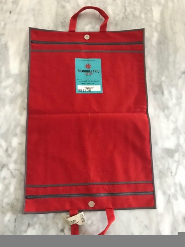 SHANGHAI TRIO Red Cloth Portfolio Work Bag - photo 3