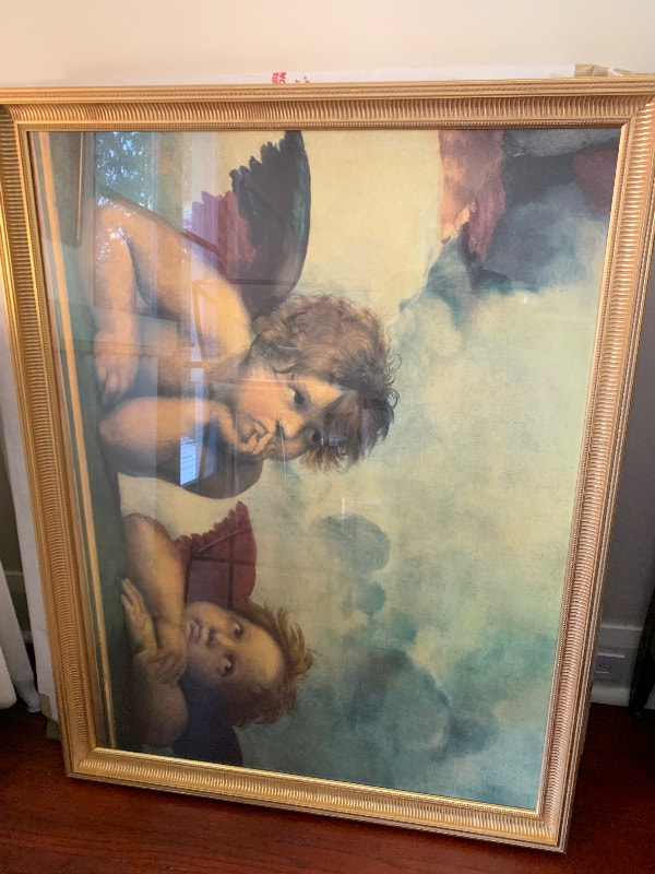 XXXL Gold Framed Art "Sistine Cherubs" by Raphael