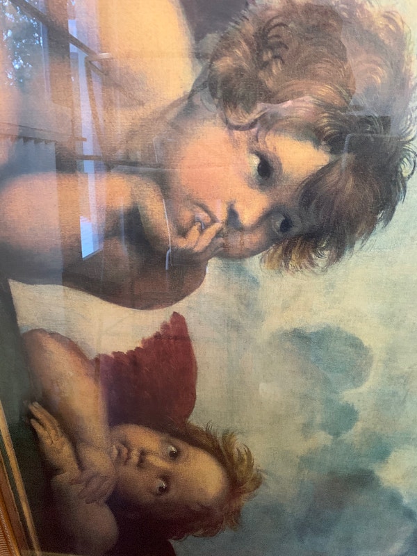 XXXL Gold Framed Art "Sistine Cherubs" by Raphael - photo 3