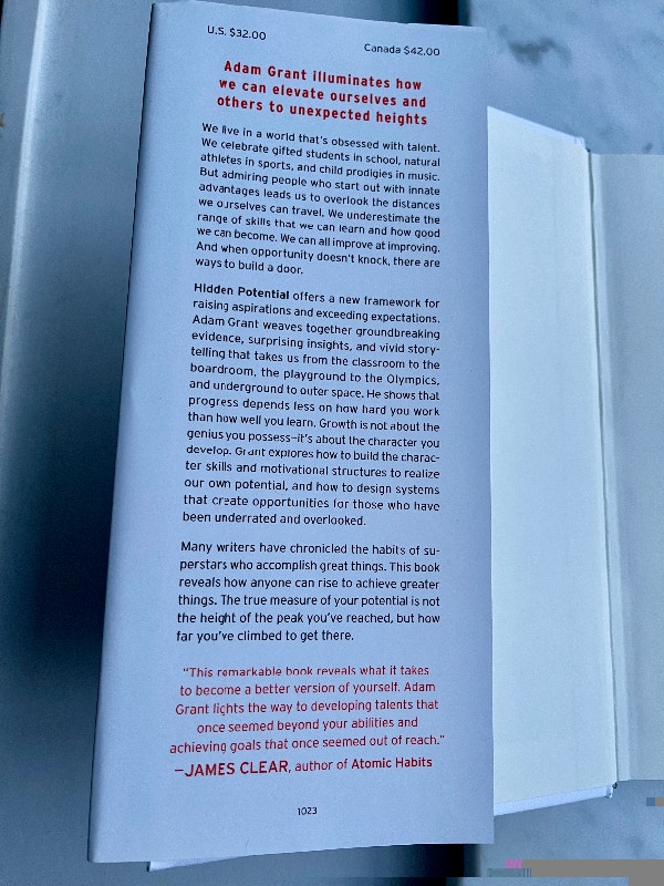 New Hardcover by Adam Grant Bestseller “Hidden Potential” - photo 3