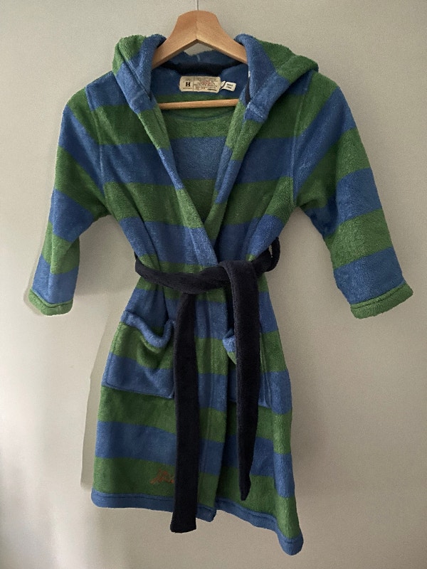 Cute Warm LITTLE JOULES Hooded Bathrobe Housecoat Boys 3-4 Years