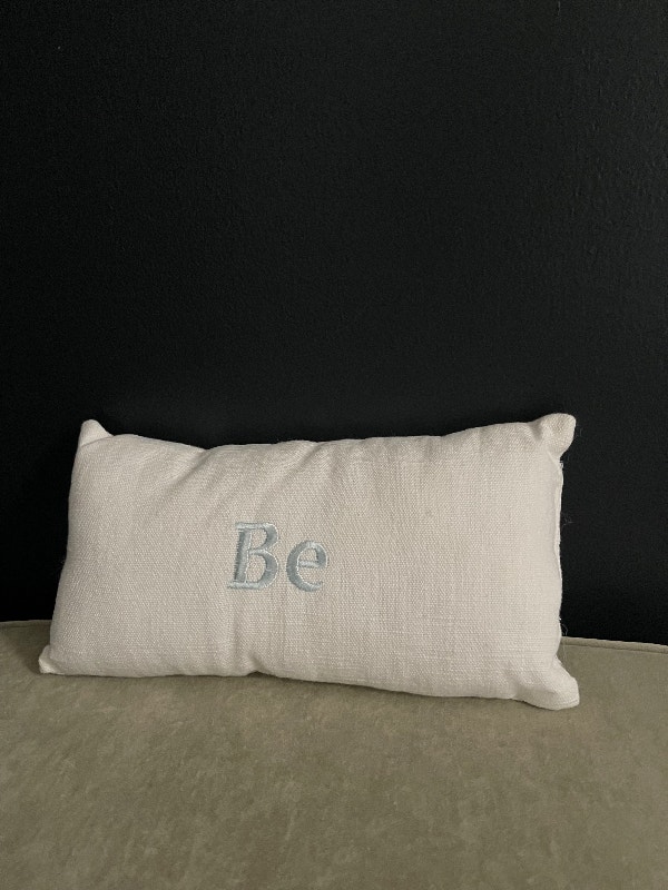 Set of Three Decorative Cotton Linen Pillows “Relax Enjoy Be” - photo 4