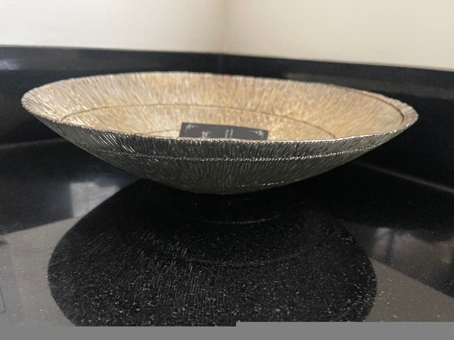 SILVERINA Handmade Glass and Silver Serving Bowl from Turkey - photo 2