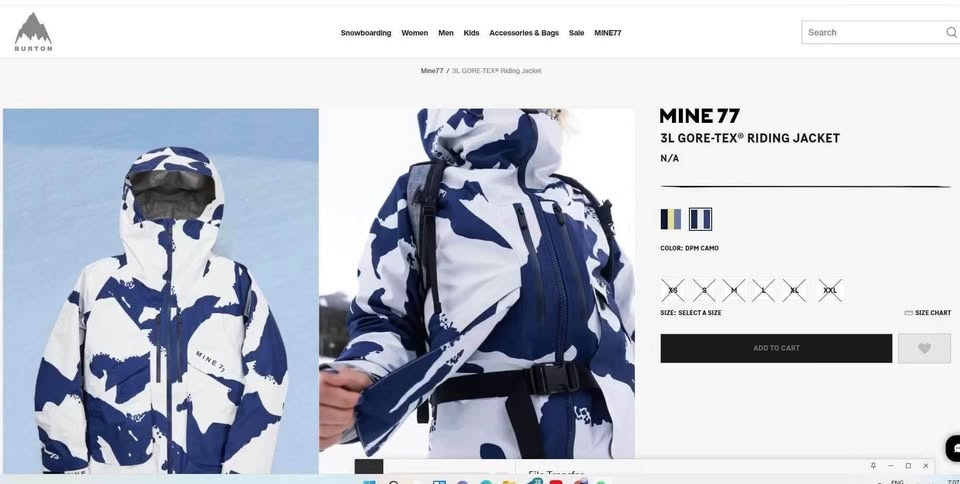 Mine77 2022 3L Jacket Size L