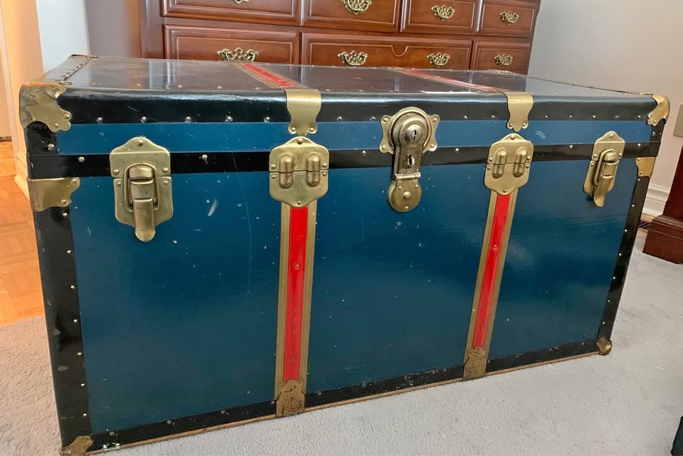Langmuir Steamer Trunk with Tray - Vintage