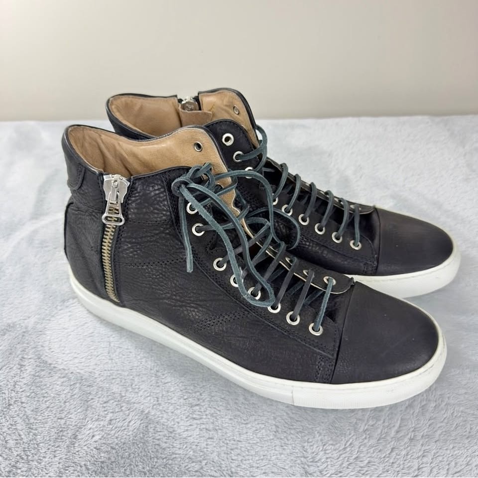 Wings and Horns Men's Classic Hi Top Leather Sneakers - Size 45