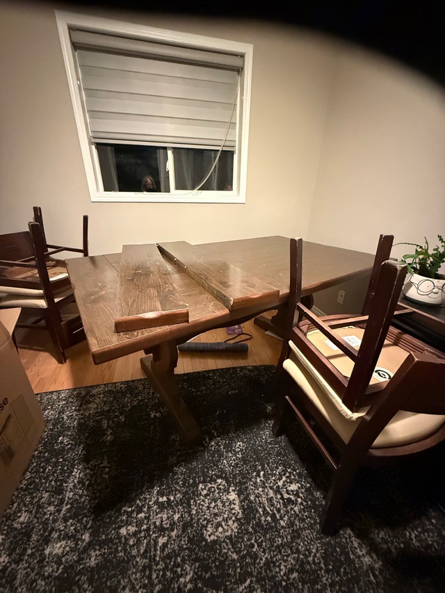 Antique Trestle Table & 10 Solid Wood Chairs - photo 4