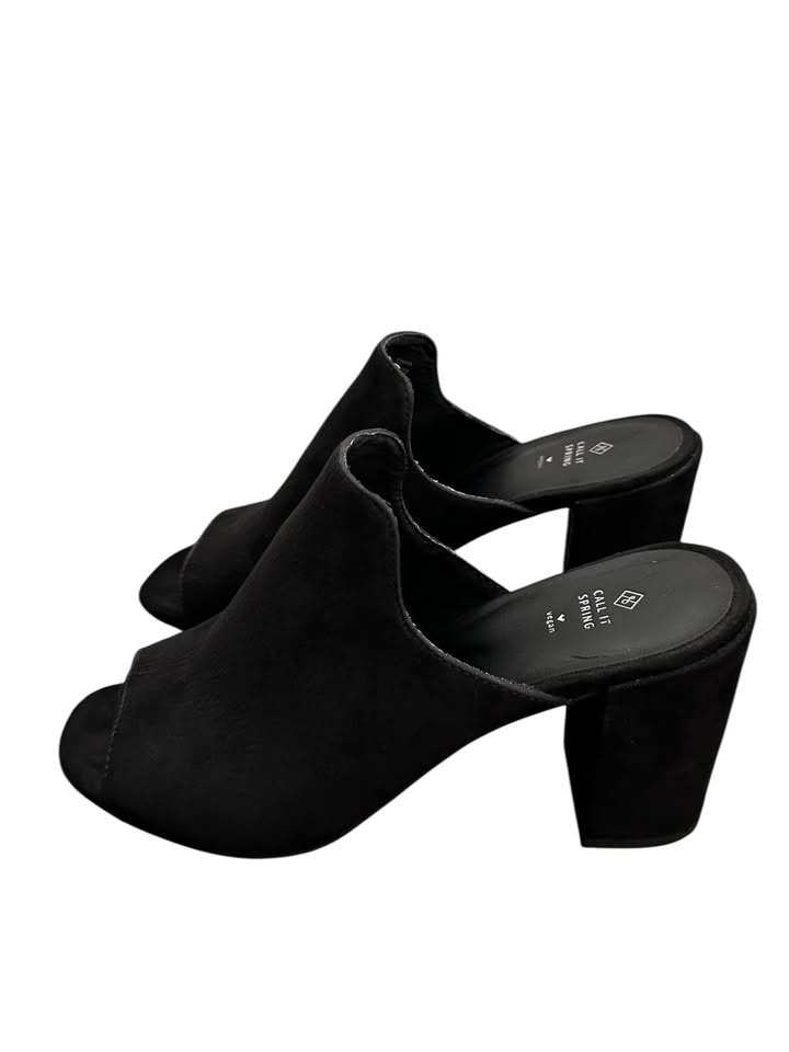 Black Mule Block Heels