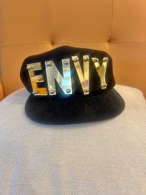 Black ENVY Gold Metal Letter Snapback Hat