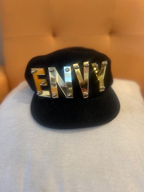 Black ENVY Gold Metal Letter Snapback Hat - photo 2