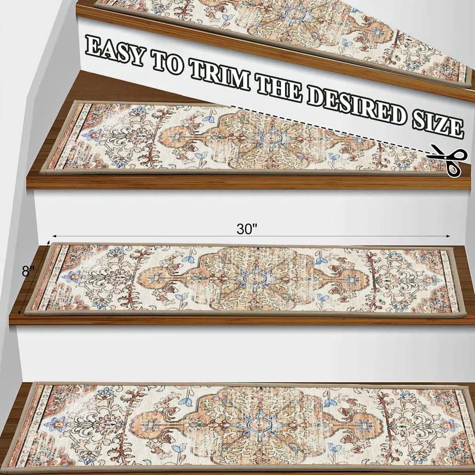 30x8 Non-slip Indoor Stair Treads (Set of 15)