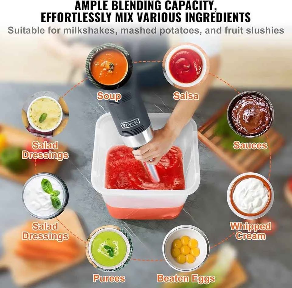 VEVOR Commercial Immersion Blender, 750W 12" Heavy Duty Hand Mix - photo 2