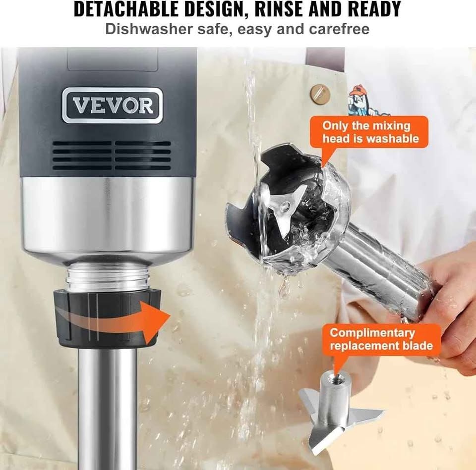 VEVOR Commercial Immersion Blender, 750W 12" Heavy Duty Hand Mix - photo 4
