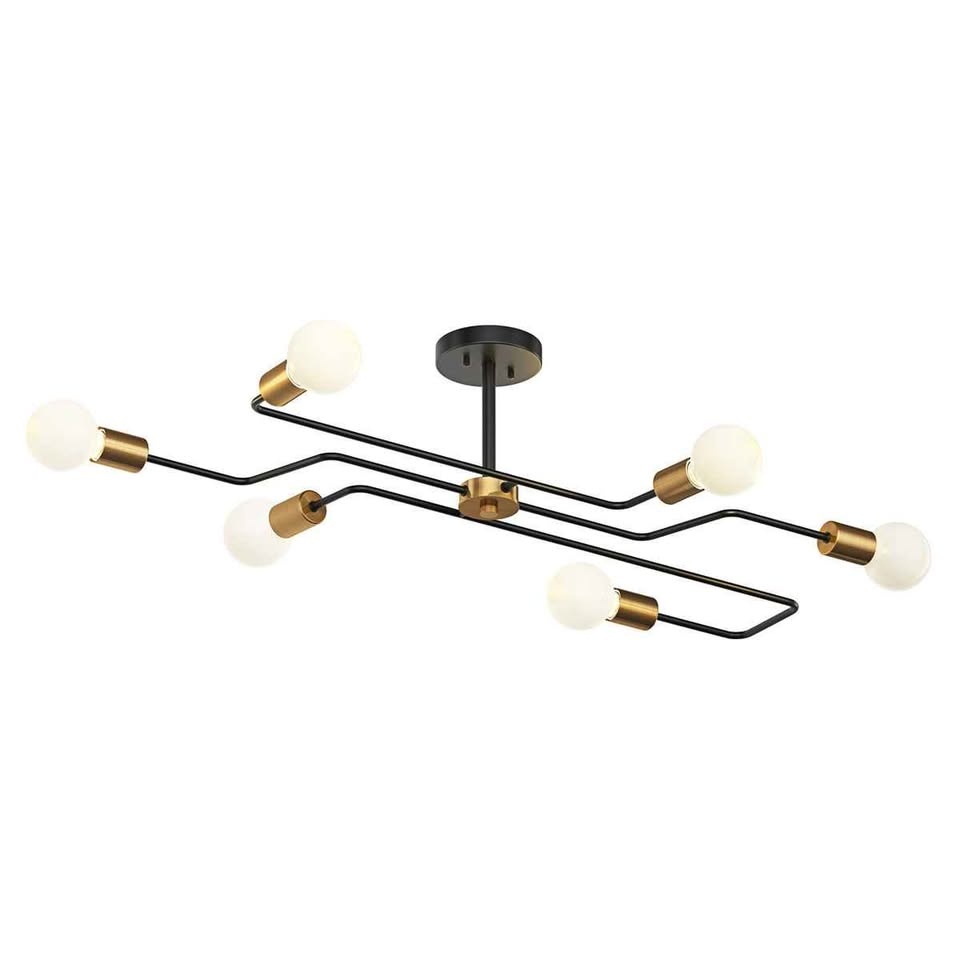 Makbel 6-Light Dimmable Semi-Recessed Ceiling Light - photo 4