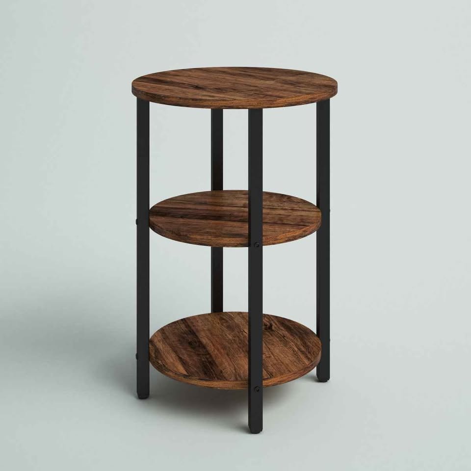 Mauch Round End Table with 3-Tier Storage - photo 2