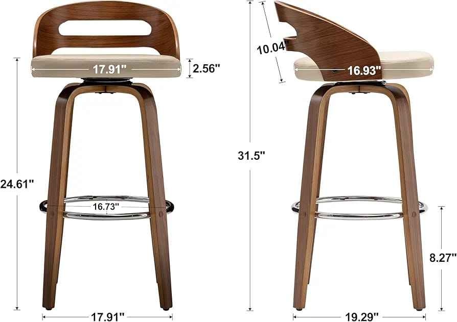 Counter Stools Set of 2, Counter Height Bar Stools - photo 2