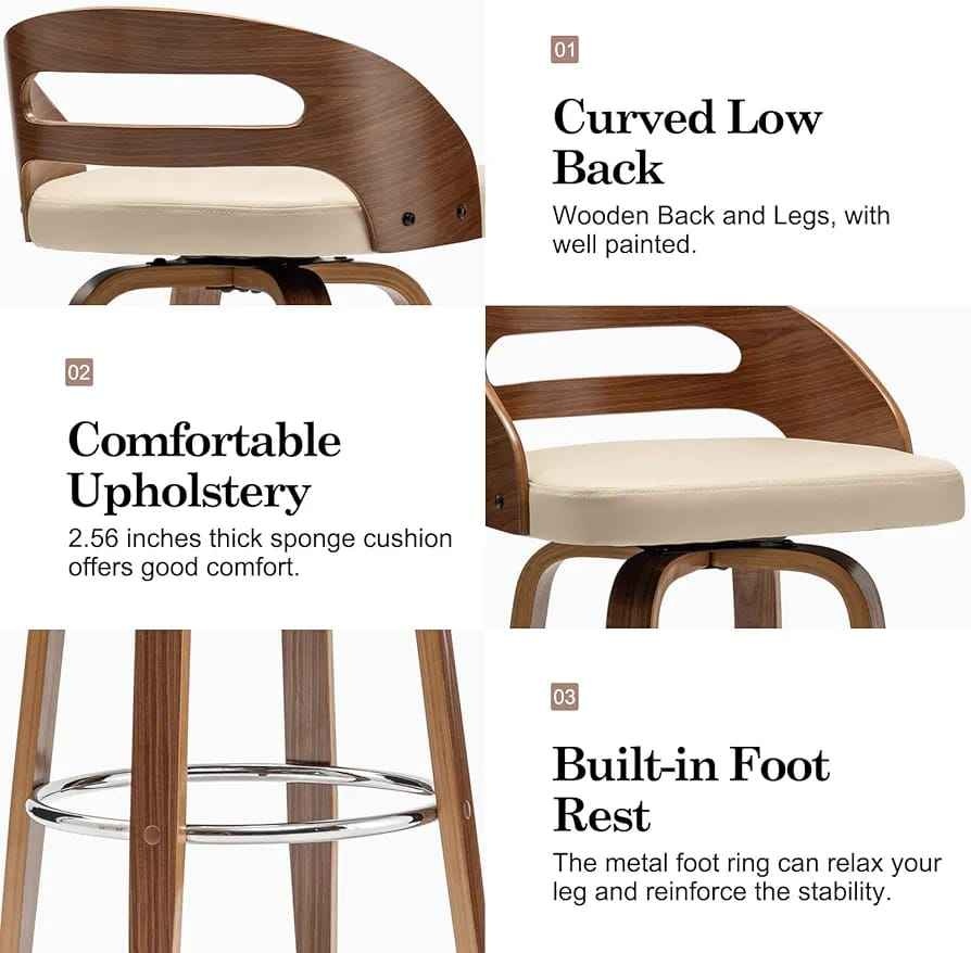 Counter Stools Set of 2, Counter Height Bar Stools - photo 3