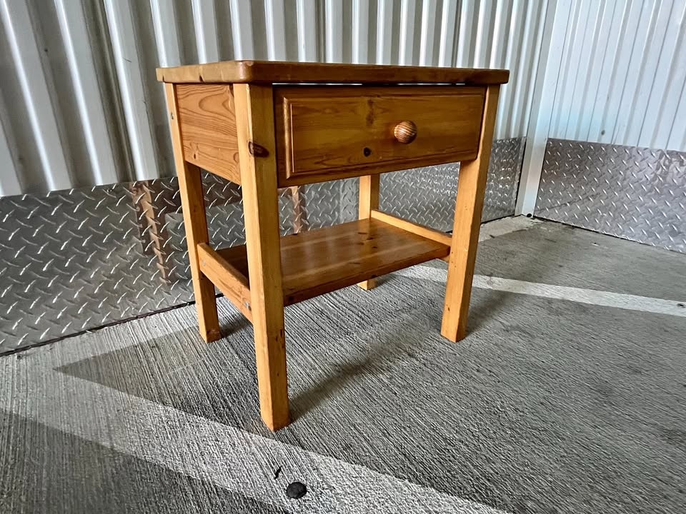 Solid Pine Wood Nightstand
