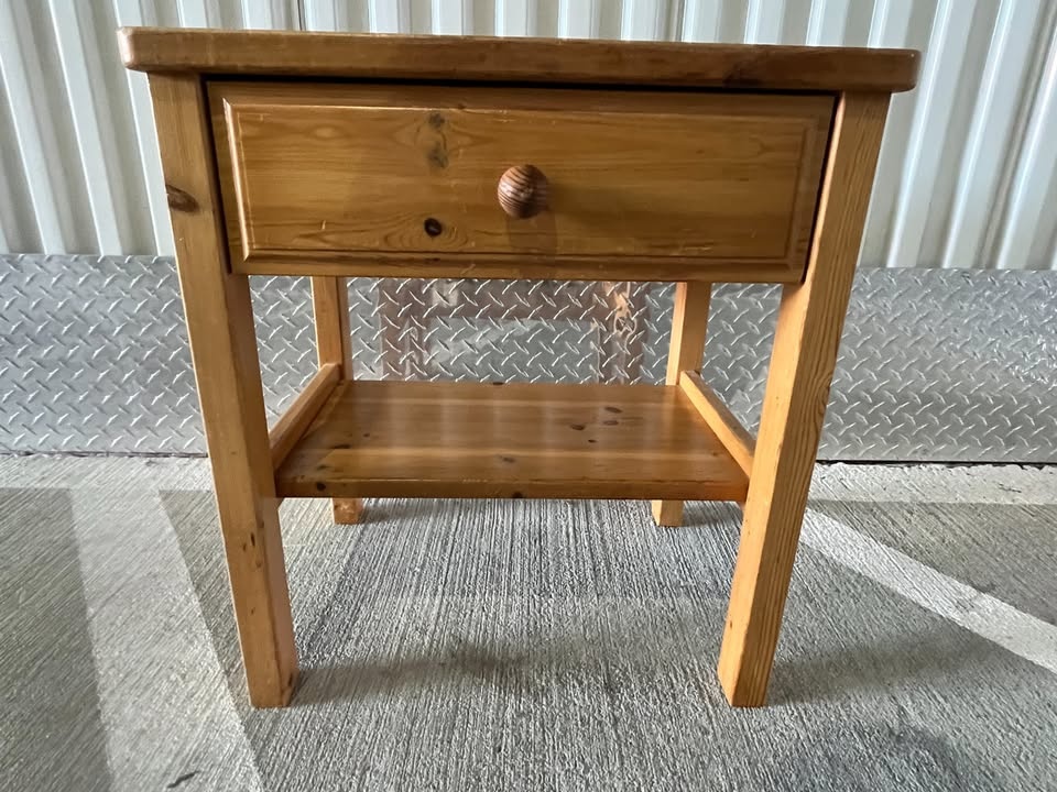 Solid Pine Wood Nightstand - photo 2