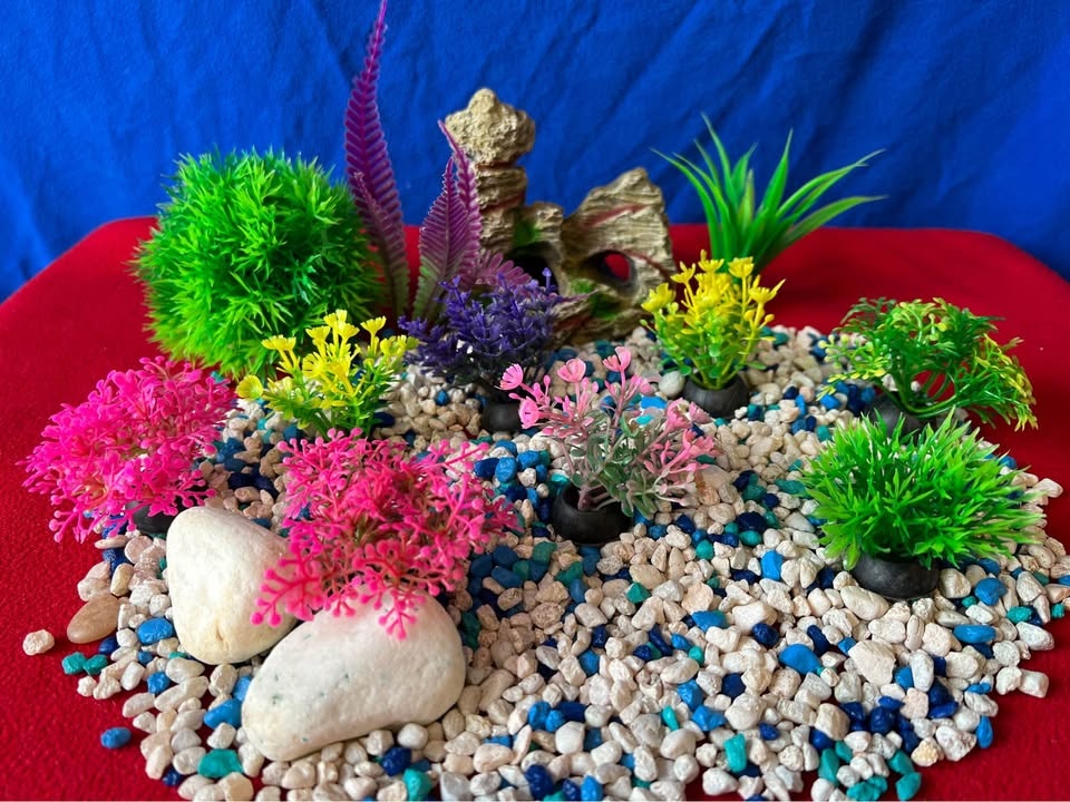 Aquarium Decoration Set - Artificial Plants & Cave - photo 2