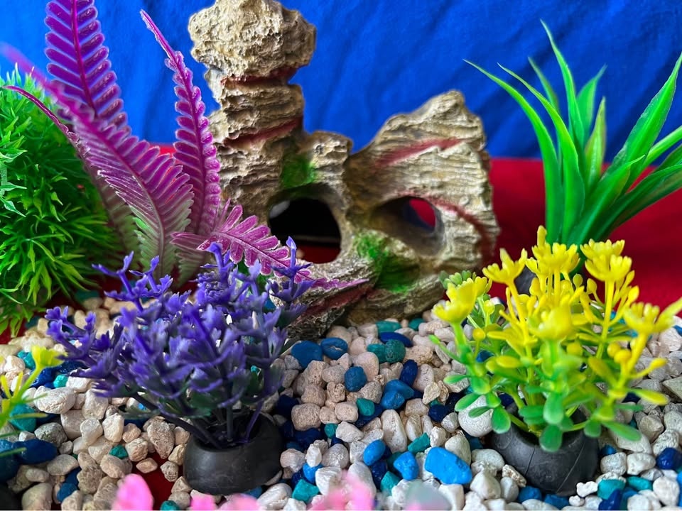 Aquarium Decoration Set - Artificial Plants & Cave - photo 4