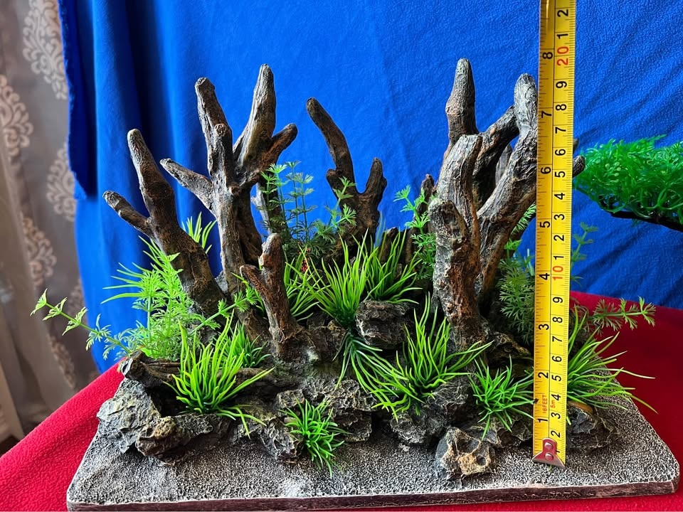 Aquarium Decorations: Resin Stone, Wood, Grass, Big Tree Set - photo 4
