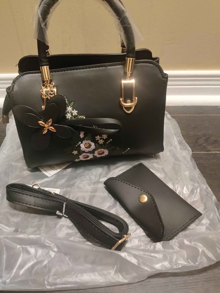 Brand new 2pc black color small hand bag set for women - photo 2