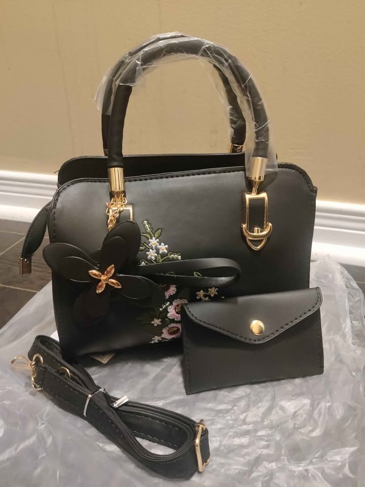 Brand new 2pc black color small hand bag set for women - photo 5