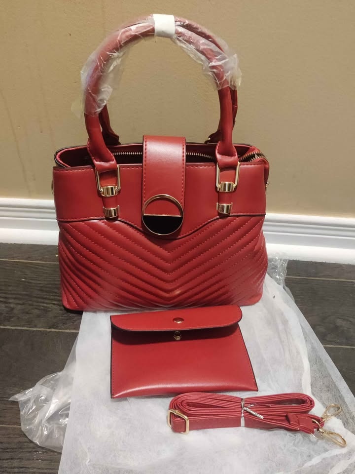 Brand new 2pc large capacity beautiful red color hand bag - photo 4
