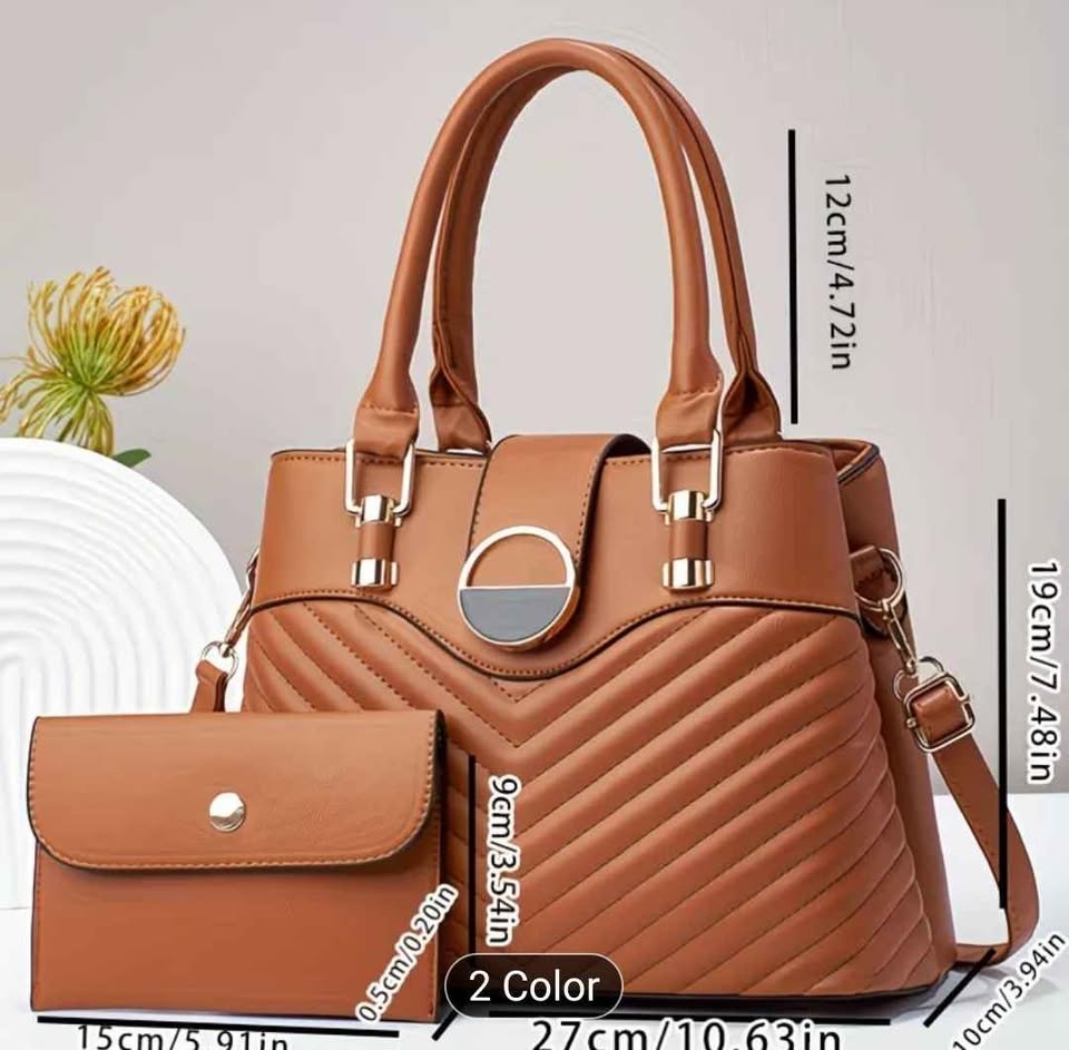 Brand new 2pc large capacity beautiful red color hand bag - photo 5