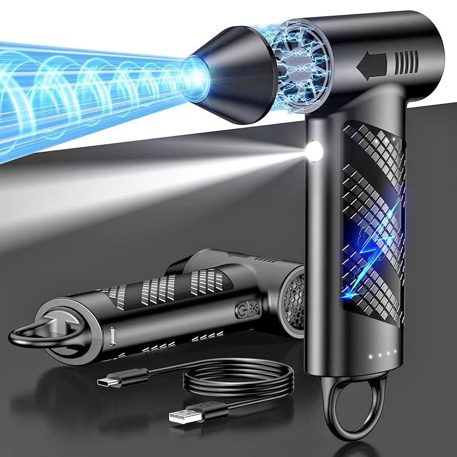 Compressed Air Duster, 180000RPM, 3 Speed, LED