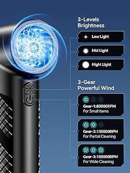 Compressed Air Duster, 180000RPM, 3 Speed, LED - photo 4