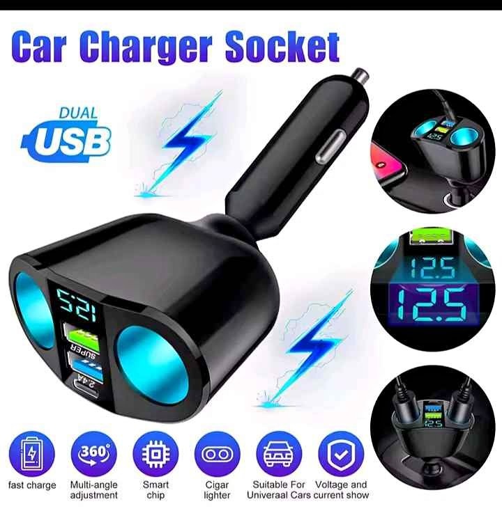 🚗 All-in-One Car Charger Socket – Fast Charge & Smart Power Solu