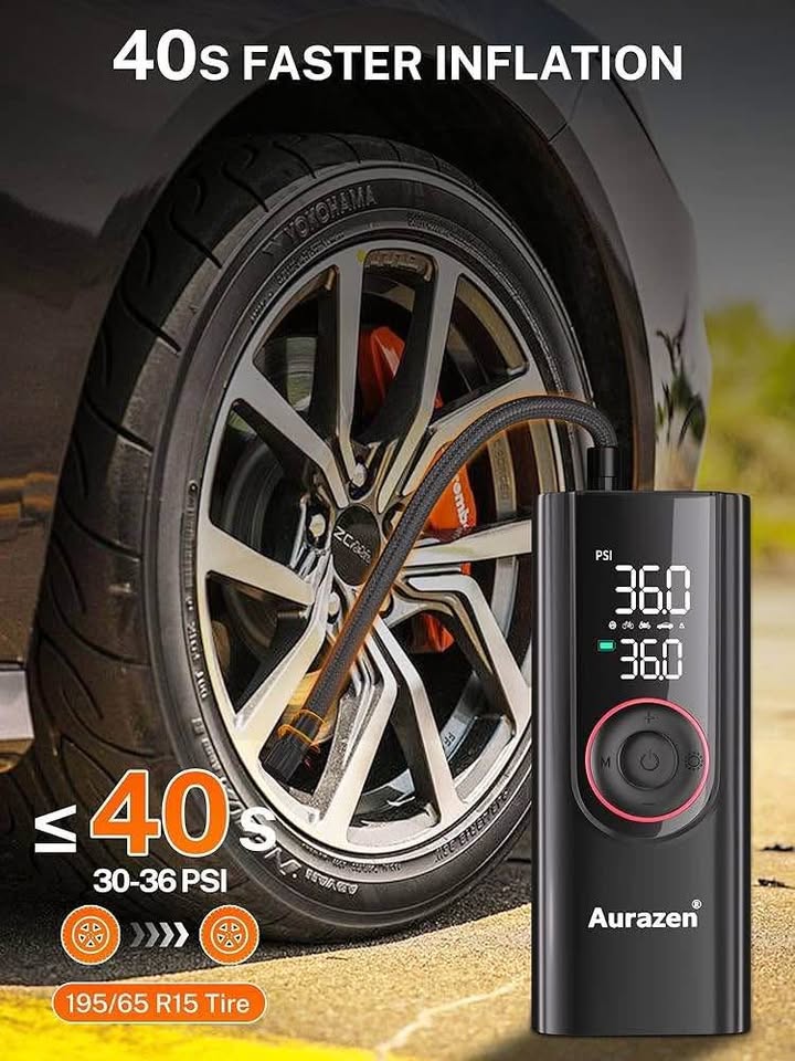 Aurazen Tire Inflator Portable Air Compressor, 150PSI - photo 2