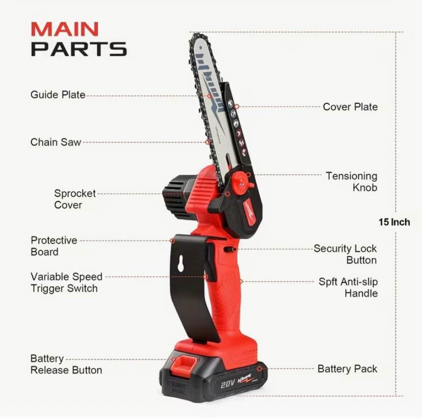 Electric Chainsaw with 2 Batteries and Tool Box - photo 2