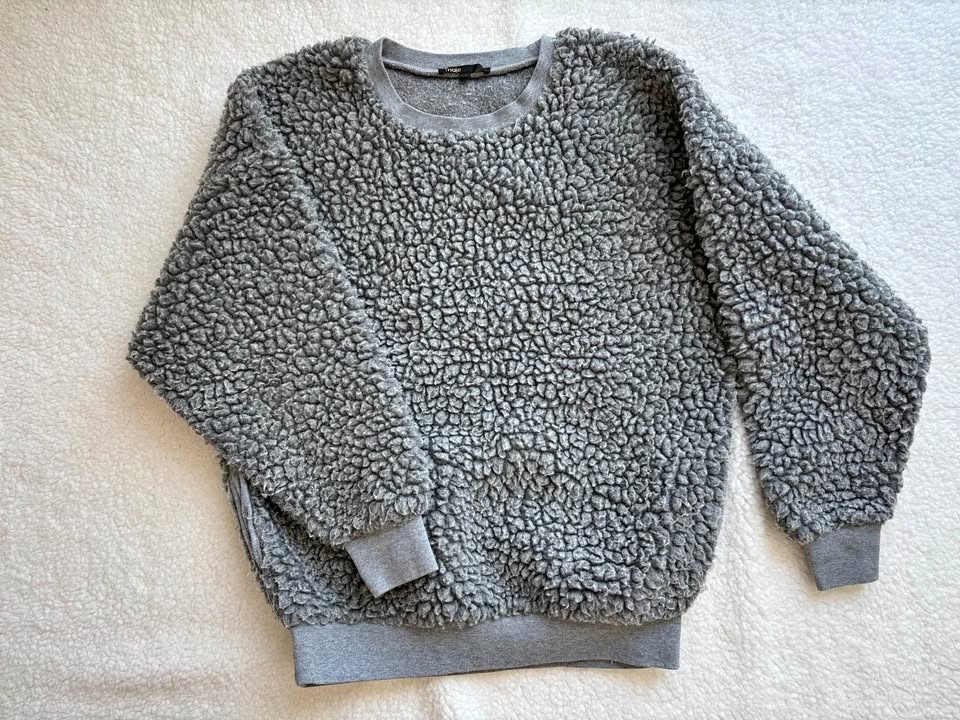 Maje Oversized Grey Sherpa Sweater (size 1)
