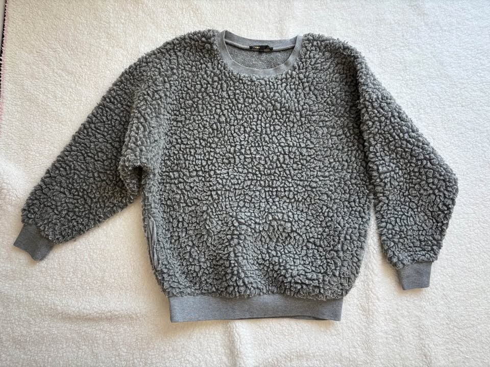 Maje Oversized Grey Sherpa Sweater (size 1) - photo 2