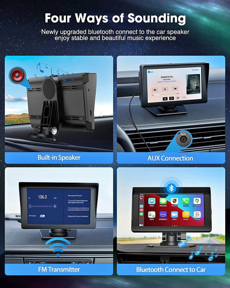 Lamtto 7'' Wireless CarPlay & Android Auto Car Stereo